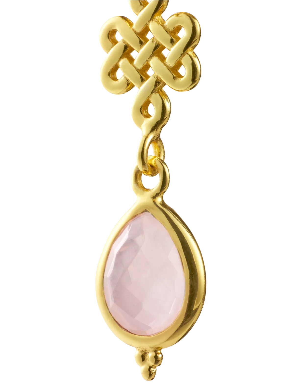 Rose Quartz Infinity Hoops Pendant Earrings Gold Plated