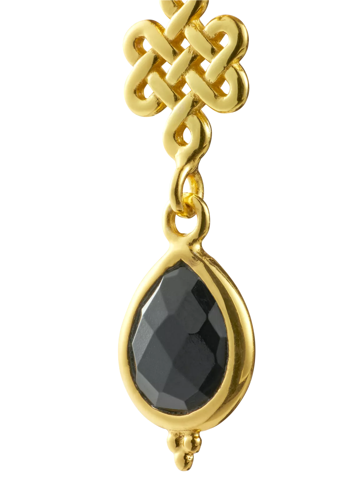 Black Onyx Infinity Hoops Pendant Earrings Gold Plated