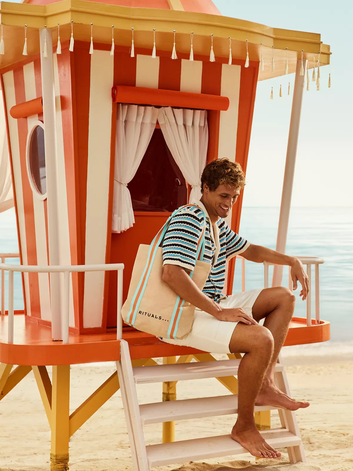 Goodie Bag Striped Tape Summer Lifestyle with Model and Packshot